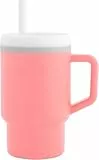 INFANTINO My 1st Tumbler, Silikon-Trinklernbecher mit Strohhalm & Griff, auslaufsicherer Babybecher für unterwegs, BPA-freie Übergangsflasche, Melon