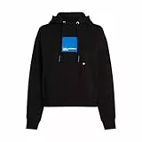 KARL LAGERFELD JEANS Damen Box Logo Hoodie Normale Passform, Schwarz, M
