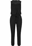 Urban Classics Damen Relaxed Jumpsuit Ladies Tech Mesh Long TB1630, Einfarbig, Gr. X-Large, Schwarz (Black 7)