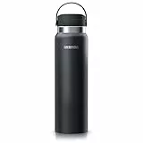 Arendo - Trinkflasche to go 1l Thermo – Edelstahl Thermoskanne mit Deckel – Thermosflasche 1000 ml – 100% auslaufsicher – Doppelwand - für Heiß- und Kaltgetränke