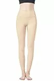 JOPHY & CO. 9839 Damen Bielastische Fitness Sport Yogahose mit hoher Taille Elastische Leggings Weich (Code 9839), beige, L