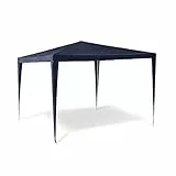 Relaxdays Pavillon Zelt HxBxT:250x300x300cm, quadratisch, Dach aus 100% PE, Stahlgestell, Partyzelt, blau