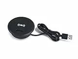 KOLORENO Kabelloses Induktionsladegerät mit mit USB 2.0-Anschluss - Kombination von Funktionalität und Design - Betriebsspannung 5 [V] - Arbeitsplatte Φ75x4 [mm], Unterputzteils Φ60x19 [mm] - Schwarz