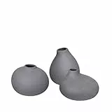 blomus Vasen-Set Nona | 3-teilig | Porzellan | Farbe Pewter | handwerklicher Charakter