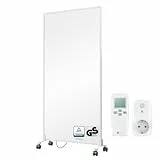 BR Bringer Infrarotheizung Standgerät - 1000 Watt - Energiesparend - Mobile Elektroheizung mit Standfüßen auf Rollen, Smart Thermostat und Fernbedienung - TÜV & GS (weiß)
