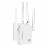 Aenxwa WLAN-Extender-Signalverstärker für bis zu 6.000 m² und 60 Geräte, WLAN Verstärker mit großer Reichweite und Ethernet-Anschluss, Zugangspunkt, 1-Tasten-Einrichtung