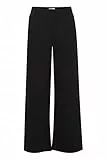 ICHI IHKATE SUS Long Wide PA2 Damen Hose Stoffhose mit Stretch hoher Elastikbund weiter Schnitt, Größe:M, Farbe:Black (194008)