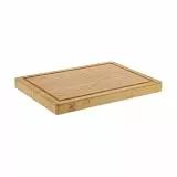 ZWILLING Schneidbrett mit Saftrille, Massives Bambus-Holz, Beidseitig Nutzbar, 25 x 18 x 2 cm, Braun