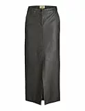 JJXX Damen Jxmaddy Reg Long Mw Pu Skirt OTW Rock, Black/Detail:RUB Off, L
