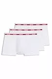 HUGO Herren Trunk Triplet Planet Dreier-Pack eng anliegende Boxershorts aus Stretch-Baumwolle mit Logo am Bund Weiß M