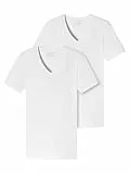 Schiesser Herren 2 Pack Unterhemd V-ausschnitt Mit Arm - 95/5 Organic Unterwäsche, Weiss_173982, L EU