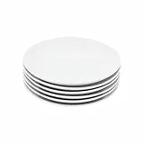 Miicol Keramik Salatteller, Dessertteller 20cm, Weiß Kuchenteller, Dauerhaft Frühstücksteller, Porzellan Mittagsteller für Pasta, Brot, 6 Stück