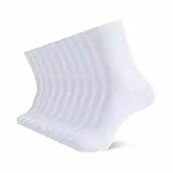 YOUCHAN 10 Paar Business Socken für Herren und Damen ohne Naht Atmungsaktiver Baumwoll Herrensocken Weiß 43-46