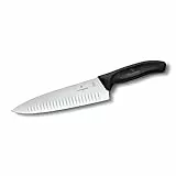 Victorinox Swiss Classic, Profi Tranchiermesser, Extra Scharfe Klinge, Kullenschliff, 20 cm, Kunststoffgriff, Rostfreier Stahl, schwarz
