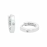 Amor Creolen 925 Sterling Silber Damen Ohrschmuck, mit Zirkonia synth., 1 cm, Silber, Kommt in Schmuck Geschenk Box, 9058112