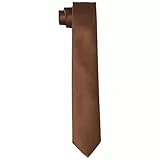 DonDon Krawatten für Herren handgefertigt Seiden-Look 6 cm Krawatte Braun