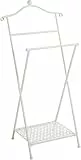 HAKU Herrendiener zusammenklappbar stiller Diener klappbar Metall weiß gekälkt- Maße: B 46 x H 98 x T 35 cm, Style: Bohemian