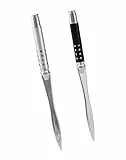 QWORK® 2 Stück Metall Brieföffner - 16cm - Mühelos Post und Pakete Öffnen, Silber und Schwarz