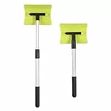 DONGKER Auto Eiskratzer, 2 Stück Ausziehbarer Eisschaber mit Bogenförmige Schneeschaufel, Auto Schneekratzer mit Ergonomischem Griff und 180 ° Bürstenkopf für Auto, PKW, LKW und SUV