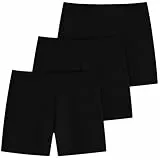 Domee Mädchen Kurze Leggings Sommerhose Radlerhose Shorts Baumwolle 3er-Pack Klassik Schwarz 122-128 (Etikettengröße 130)