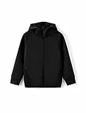PATPAT Jungen Hoodie Sweatjacke Kapuzenpullover mit Reißverschluss Atmungsaktiv Leicht für Herbst Winter Sweatshirt, 7-8 Jahre,Schwarz