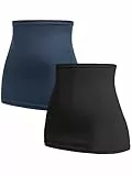 Herzmutter Bauchband-Tube-Nierenwärmer - 2er-Set - Baumwolle - Schwangerschaft-Umstandsmode - Rückenwärmer-Shirtverlängerung - 6300 (Schwarz/Blau, S)