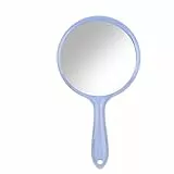 FESSOSKO Handspiegel mit Griff Doppelseitiger Spiegel 1X/3X Vergrößerung Spiegel Kosmetikspiegel Schminkspiegel Runde Form für Damen Tägliche Make-up (Blau)