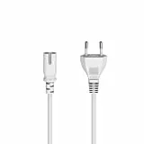 Hama Netzkabel 2 polig, Eurostecker, 1,5m (Doppelnut/C7, 2 Pin, Stromkabel, Netzkabel Eurostecker, Gerätekabel, Ersatzkabel, für Drucker, Netzteile, Fernseher, Radio, Kassettenrekorder etc.) weiß