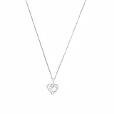 Amor Kette mit Anhänger 925 Sterling Silber Damen Halsschmuck, mit Zirkonia synth., 42 cm, Silber, Herz, Kommt in Schmuck Geschenk Box, 2022988