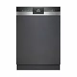 Siemens SN53ES28AE iQ300, Teilintegrierter Geschirrspüler, 60 cm, Made in Germany, bis zu 3-mal schneller spülen, automatische Türöffnung nach Spülende, smartStart, flex Körbe, Gebürsteter Stahl