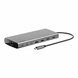 Belkin Connect Universal USB-C-8-in-1-Core-Hub für 2 Monitore, Silicon Motion-Technologie; für Chromebook, Mac- + Windows-Laptops; 100 W PD; Datentransfer mit 10 Gbit/s; 2,5-Gbit/s Ethernet – Silber