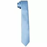DonDon Krawatten für Herren handgefertigt Seiden-Look 6 cm Krawatte Hellblau