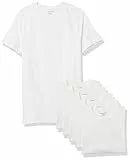 Amazon Essentials Herren Slim Fit-Unterhemden mit Rundhalsausschnitt, 6er Pack, Weiß Kurzarm, XL
