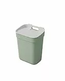 Curver Mülleimer Ready To Collect, 10 l, ideal unter der Spüle, mit Wandhalterung für Wand oder Tür – Küche, Badezimmer, Waschküche – 100% recycelt – Grün