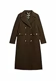 Superdry Damen Zweireihiger Mantel aus Wollmischung Dunkles Kakigrün 40