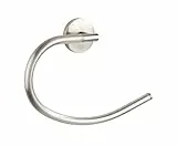 WENKO Handtuchring Mod. Cuba Matt, flexibel nach Oben und unten beweglicher Handtuchhalter, Massive Qualität aus rostfreiem Zinkdruckguss mit mattiertem Finish, 21,5 x 15 x 4 cm