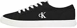 Calvin Klein Herren Vulcanized Sneaker Canvas Low Top, Schwarz (Ck Black/Bright White), 43