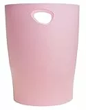 EXACOMPTA - Ref. 45371D – 1 Papierkorb mit Griffen ECOBIN Autentik – großes Fassungsvermögen 15 l – Maße 26,3 x 26,3 x 33,5 cm – für Büro oder Zuhause – Rosa Candy