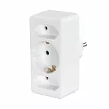 Hama Steckdosenadapter (Steckdosenadapter 3fach, 2 Euro, 1 Schutzkontakt, Mehrfachstecker, Multistecker, Mehrfachsteckdose, Mehrfachsteckdose ohne Kabel, Multisteckdose, 3fach Multistecker) weiß