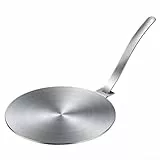 Edelstahl-Wärmeverteilerplatte mit abnehmbarem Griff, 17,8 cm Durchmesser für effiziente Wärmeübertragung und Kochgeschirrschutz auf Gas- und Elektroherden