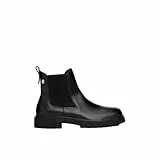 Tommy Hilfiger Damen Chelsea Boots Cleated aus Leder, Schwarz (Black), 40