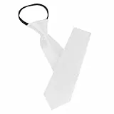 AUYAO Herren Krawatten, Einfarbiger Klassische Vorgebundenen Knoten Krawatte 8cm, Verstellbarer Krawatten für Herren mit Reißverschluss für Heiraten Oder Festliche Veranstaltunge (Weiß-Polyester)