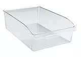 WENKO Kühlschrank-Organizer L, Aufbewahrungsbox für Kühl- und Vorratsschrank zum Sortieren von Lebensmitteln, lebensmittelecht, transparentes Design, 20 x 9,5 x 31 cm, aus robustem PET