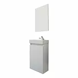 trendteam smart living - Champ - kompaktes Badmöbel-Set (WBU + Waschbecken + Spiegel) - Weiß - (BxHxT) 40 x 60 x 21/39 x 60 x 2 cm - Kratzfest