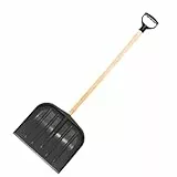 pokm toolsmarket - Schneeschieber mit Metallkante & Holzstiel & Ergo-Griff, Breite 46cm Schneeschaufel verstärktem Kunststoff, Schneeräumer Schneeschippe