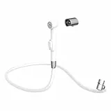 EISL DX25W-A Waschbeckenbrause, Bidet-Handbrause für Küche, Bad, Waschküche oder Werkstatt, Waschbeckendusche, ideal zum Nachrüsten, Set mit Schlauch (1250mm) und Adapter, Toilettenbrause, Weiß