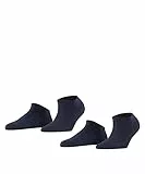ESPRIT Damen Sneakersocken Uni Multipack W Sn Baumwolle kurz einfarbig 2 Paar, Blau Marine 6120, 39-42