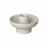 blomus Kerzenhalter -Vela- | Farbe Moonbeam | ⌀ 9 x 4H cm | Kerzenständer Beige | Passend für Ø 22cm Kerzen | runder Kerzenleuchter aus Steingut