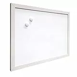 RAYLU PAPER - Magnetisches Whiteboard mit Holzrahmen, weiß, trocken abwischbare Wandtafel, inklusive zwei Magneten zum Aufhängen von Notizen und Fotos (40 x 30 cm)