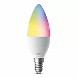 Tapo L430C Smarte WLAN Glühbirne E14, 470 Lumen, 16 Mio. Farben, dimmbar, Zeitplan & Timer, Energieüberwachung, Kompatibel mit Alexa, Google Assistant und Samsung SmartThings